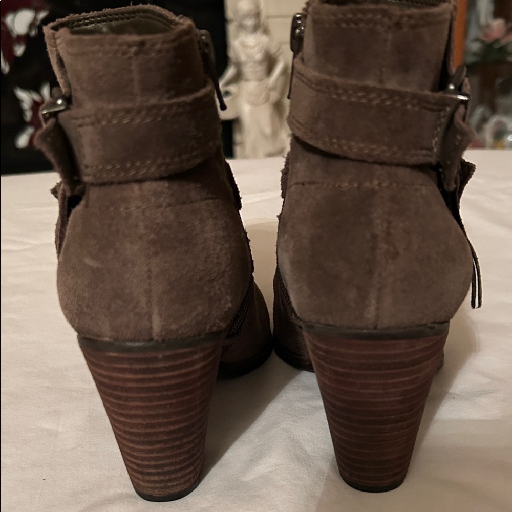 Gianni Bini Taupe Suede Ankle Booties